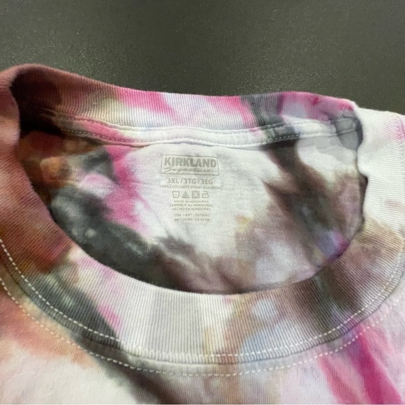 Funky tie dye t-shirt 3XL purple gold gray blue spiral ice dye - Picture 6 of 10